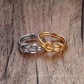 Creativity Simple Stainless Steel Gold Love Knot Ring